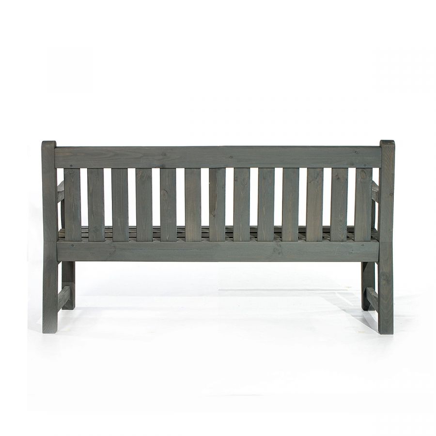 Darwin Traditional 3 Seater Pine Commercial Bench in Dark Grey
