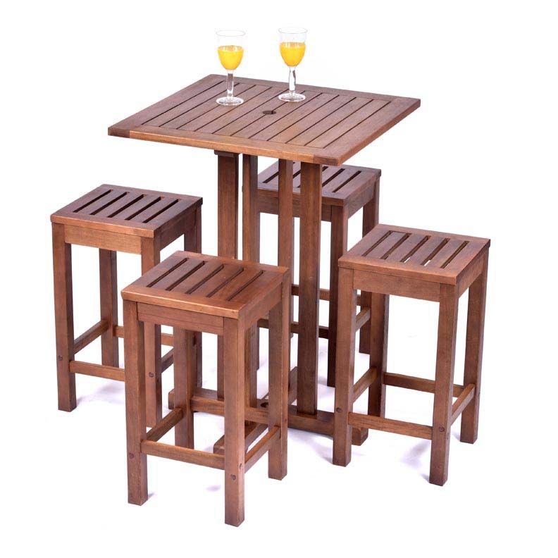 Melton Square Bar Table and 4 Bar Stools
