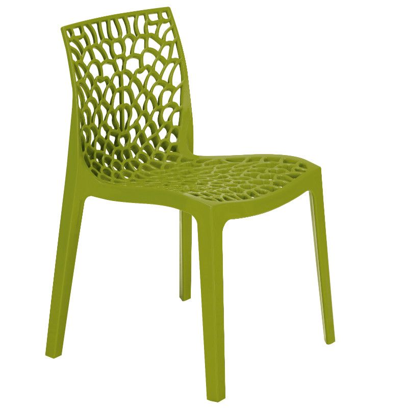 Neptune Polypropylene Stackable Side Chair in Anise Green