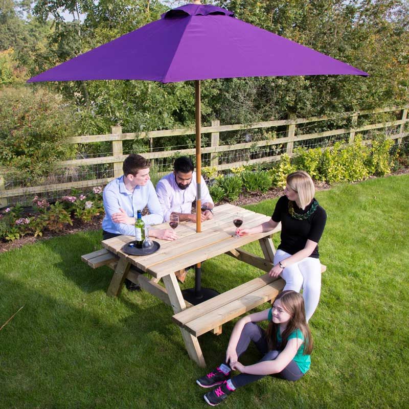 Recycled plastic picnic table with umbrella hole deals