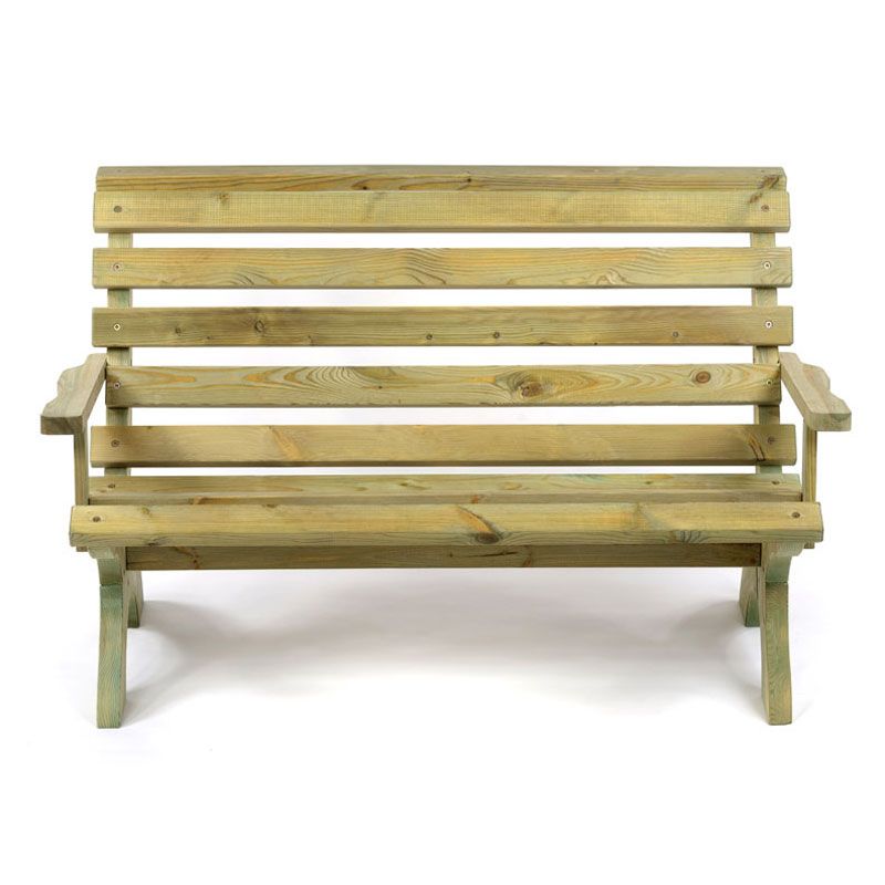 Lillly 3 Seat Pine Bench with Arms