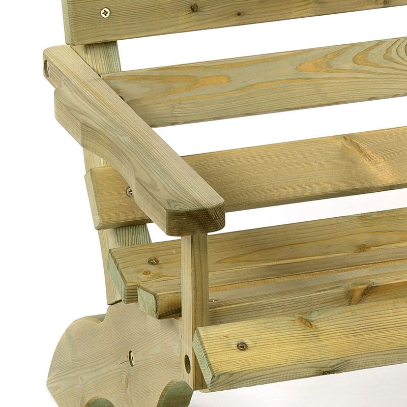 Lillly 3 Seat Pine Bench with Arms