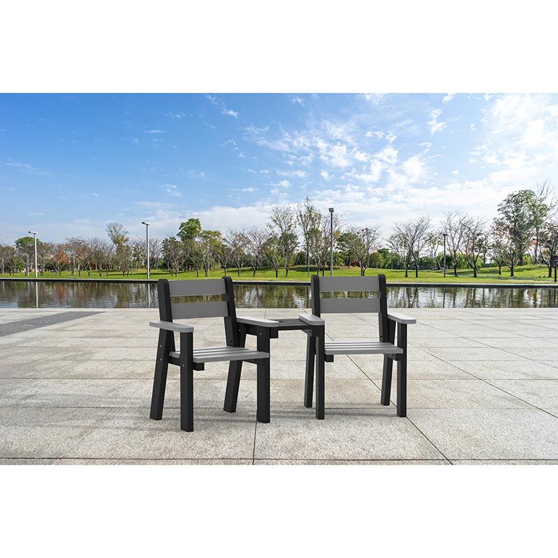 Recycled Plastic Eco Garden Partner Bench Love Seat with Parasol Hole