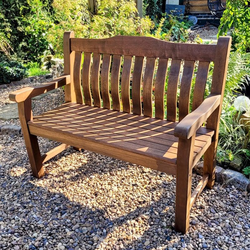 Boston Comfy Bench 120cm Curved Back Durable Hardwood Bench