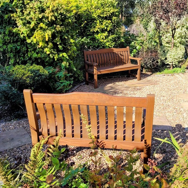 Boston Comfy Bench 120cm Curved Back Durable Hardwood Bench