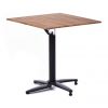 Isotop 70cm Square Table - Aged Pine Grey with Black Flip Top Base