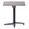 Isotop 80cm Square Table - Dark Mica Grey with Black Flip Top Base 2