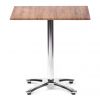 Isotop 70cm Square Table - Aged Pine with Aluminium Fixed Base 3