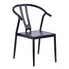Black Aluminium Metal Side Chair - Lightweight and Stackable