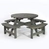 York 8 Seater Wooden Pub Picnic Table - Dark Grey