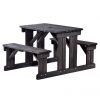 Guernsey 4 Seat Walk-In Commercial Picnic Table - Dark Grey