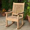 Teak Garden Rocking Chair on Patio