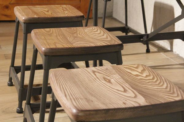 Rochester Steel/Ashwood Bar Stool
