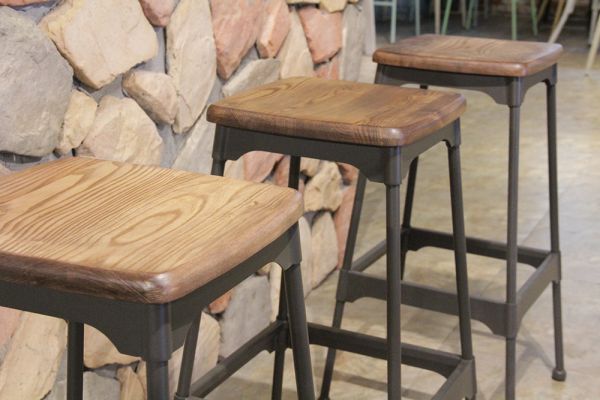 Rochester Steel/Ashwood Bar Stool