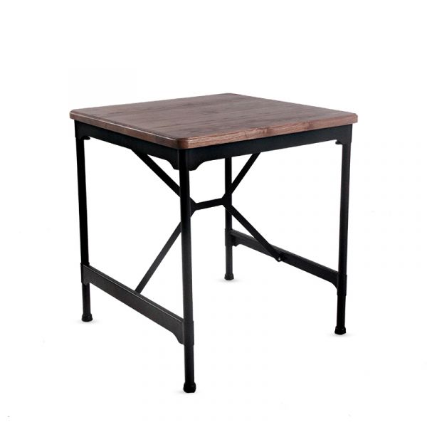 Rochester Steel & Ashwood 70cm Square Dining Table