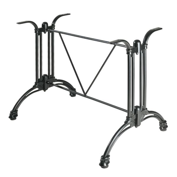 Turin Double Base Pedestal - Bistro Style Table Base Adjustable Feet - 70 x 90cm(Black)
