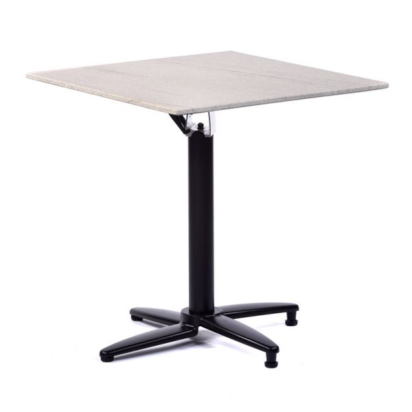 Isotop 80cm Square Table - Compressed Grey with Black Flip Top Base