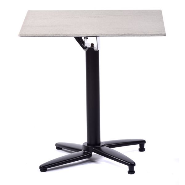 Isotop 70cm Square Table - Compressed Grey with Black Flip Top Base 2