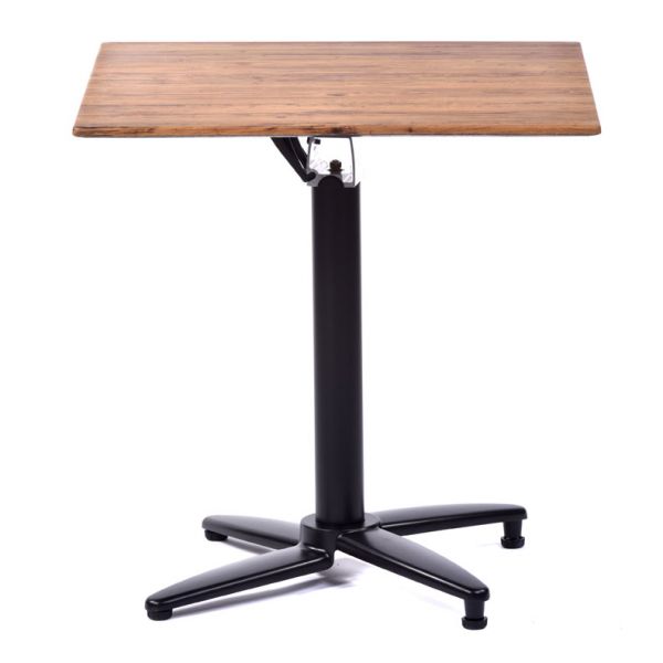 Isotop 70cm Square Table - Aged Pine Grey with Black Flip Top Base 2