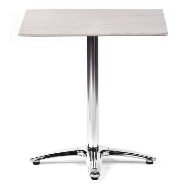 Isotop 70cm Square Table - Compressed Grey with Aluminium Fixed Base 2