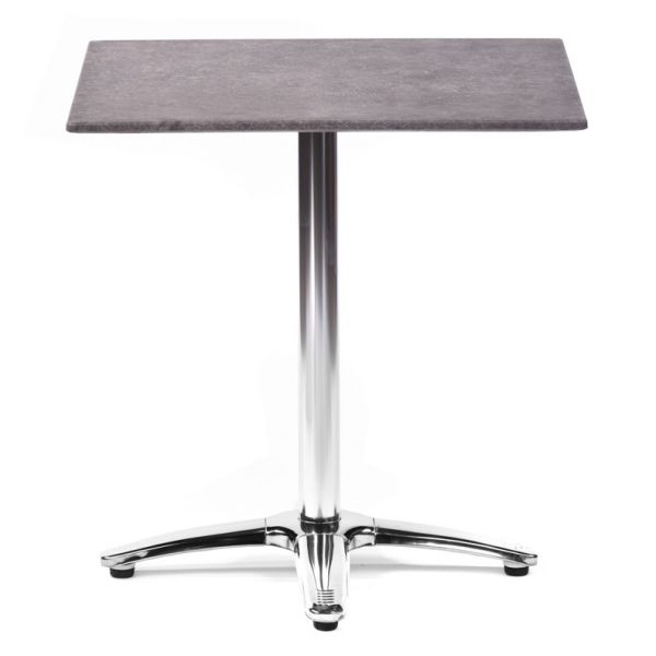 Isotop 80cm Square Table - Dark Mica with Aluminium Fixed Base 2