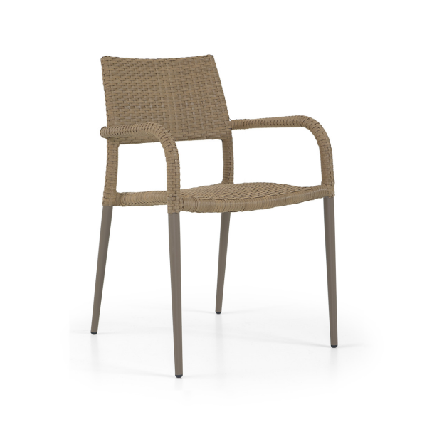 Lisbon Rattan Arm Chair - Durable Rattan Design - (Cream)