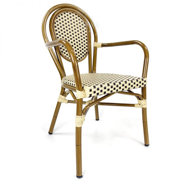 Paris Bistro Stackable Armchair - Cream/Brown