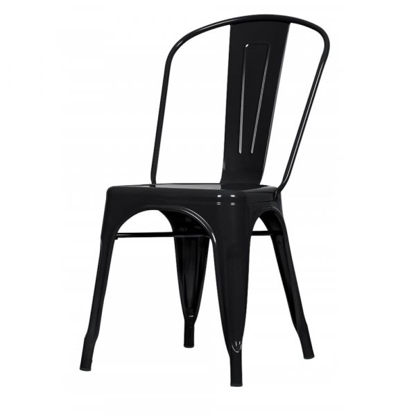 Retro Style Chair - Powder Coated Frame - Timeless Design - Black