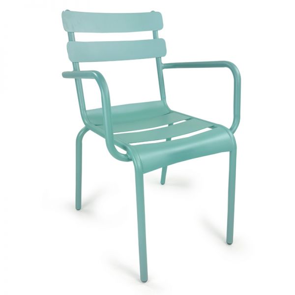 Anzio Stackable Aluminium Armchair - Pastel Blue