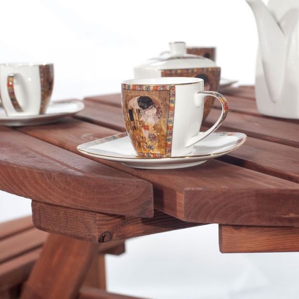 Brentwood 6 Seat Round Commercial Picnic Table - 1.7M Diameter - Brown - FSC®