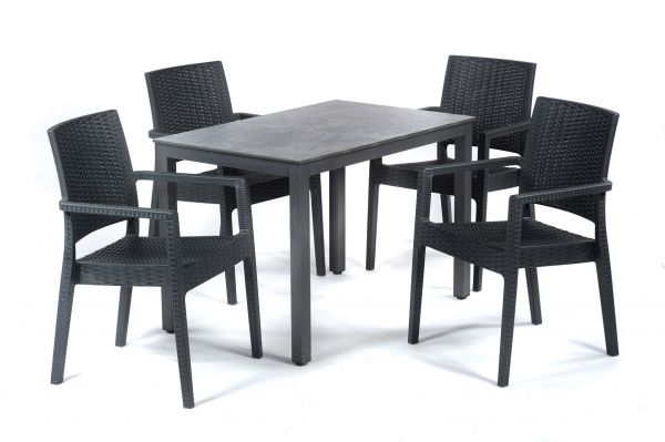 Rectangular Table Steel Box Base Frame 4 Leg -107.5 x 67.5cm - Grey - Suitable for 110 x 70cm & 120 x 80cm Table tops