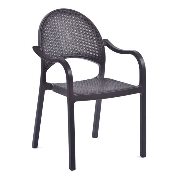 Polypropylene Arm Chair - Brown