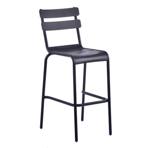 Anzio Aluminium Bar Chair - Black