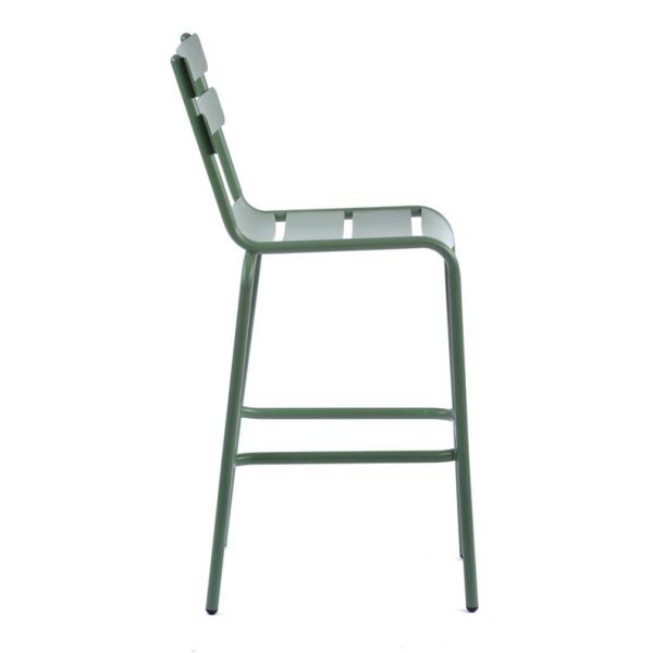 Anzio Aluminium Bar Chair - Olive Green