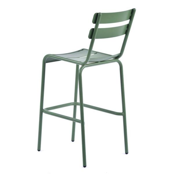 Anzio Aluminium Bar Chair - Olive Green