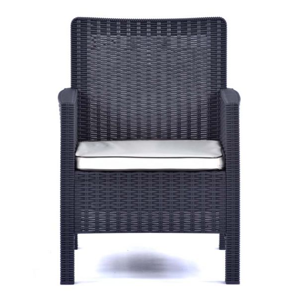 Madrid Rattan Tub Armchair - Anthracite (2 Chairs)