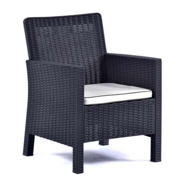 Madrid Rattan Tub Armchair - Anthracite (2 Chairs)