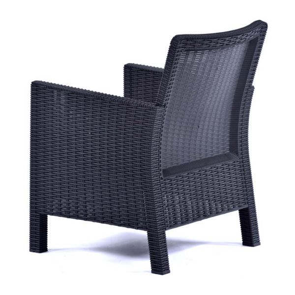 Madrid Rattan Tub Armchair - Anthracite (2 Chairs)