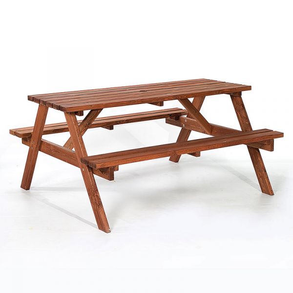 Chester Picnic Table - A Frame Pub Bench - 6 Person Garden Table - Brown -  FSC®