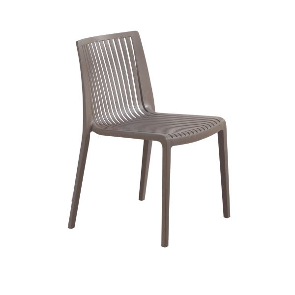 Cool Side Chair - Durable Polypropylene Seat - Stackable - Taupe Brown