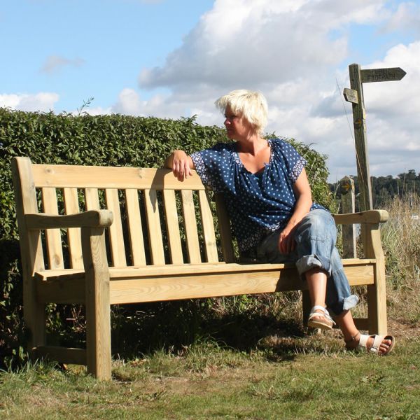 Darwin Park Bench - Durable Heavy Duty Garden Seat - 4 Person Suitable - 183cm Length - Green Pine -  FSC®