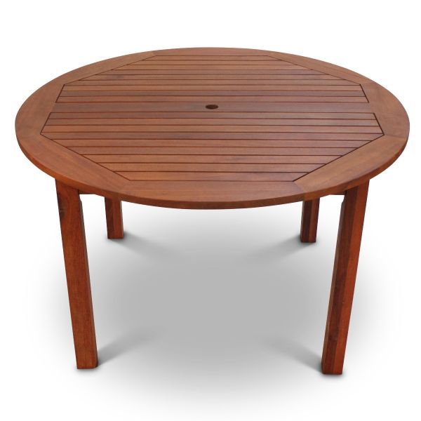 Devon Round Table and 4 Side Chairs - Durable Hardwood Design - 110cm Diameter 72cm Height - Commercial Standard Set