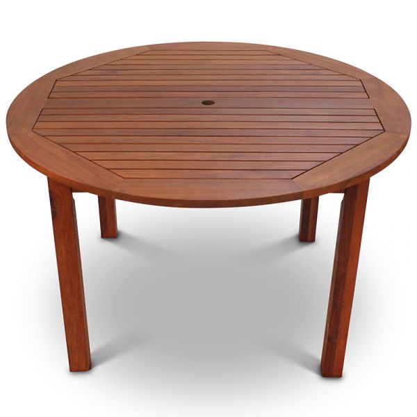 Devon Table Round - Durable Hardwood Design - 120cm Diameter