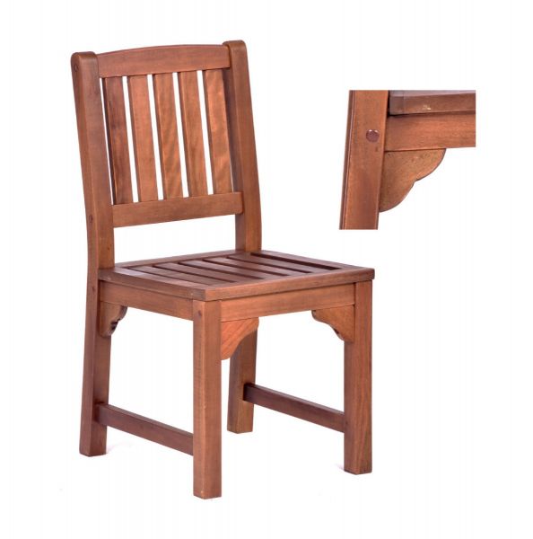 Premium Devon Hardwood Round Table and 4 Side Chairs