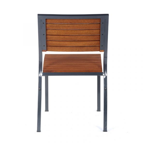 Dorset Side Chair - Powder Coated Metal Frame High Quality Hardwood - Stackable Commercial Seat