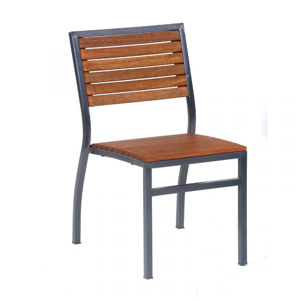 Dorset Side Chair - Powder Coated Metal Frame High Quality Hardwood - Stackable Commercial Seat