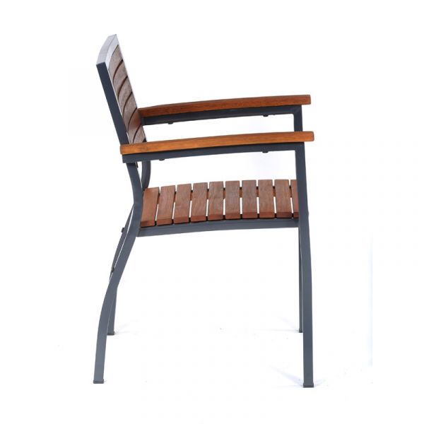 Dorset Arm Chair - Powder Coated Metal Frame High Quality Hardwood - Stackable Commercial Seat