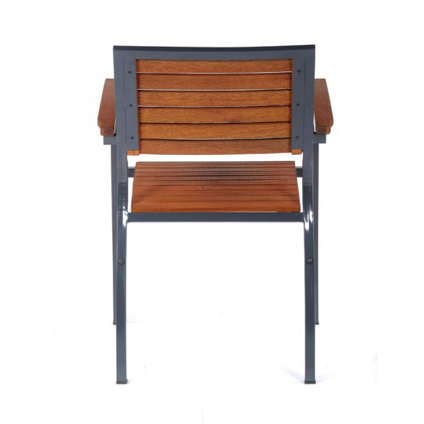 Dorset Arm Chair - Powder Coated Metal Frame High Quality Hardwood - Stackable Commercial Seat