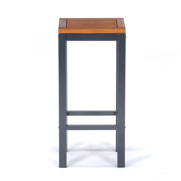 Dorset High Bar Stool - Powder Coated Metal Frame High Quality Hardwood - Easily Cleaned Commercial Chair