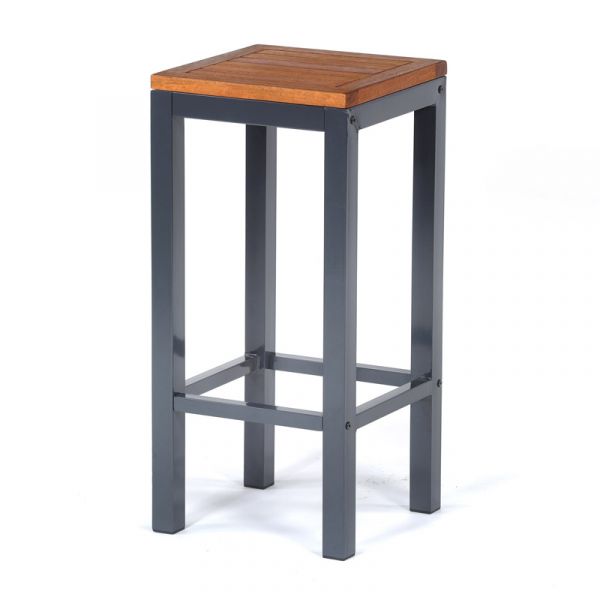 Dorset High Bar Stool - Powder Coated Metal Frame High Quality Hardwood - Easily Cleaned Commercial Chair